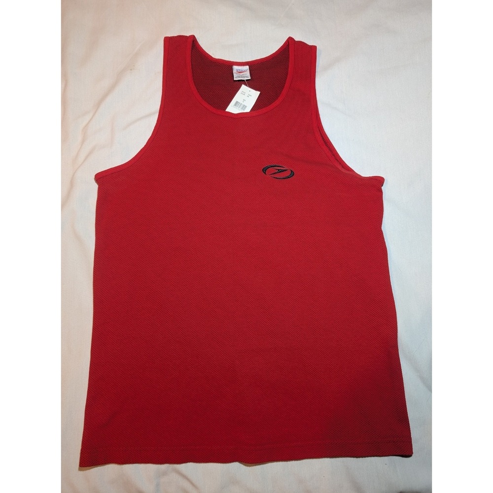 Vintage NWT Speedo Tank Top Muscle Shirt Sleeveless Red Made in USA Men XL
